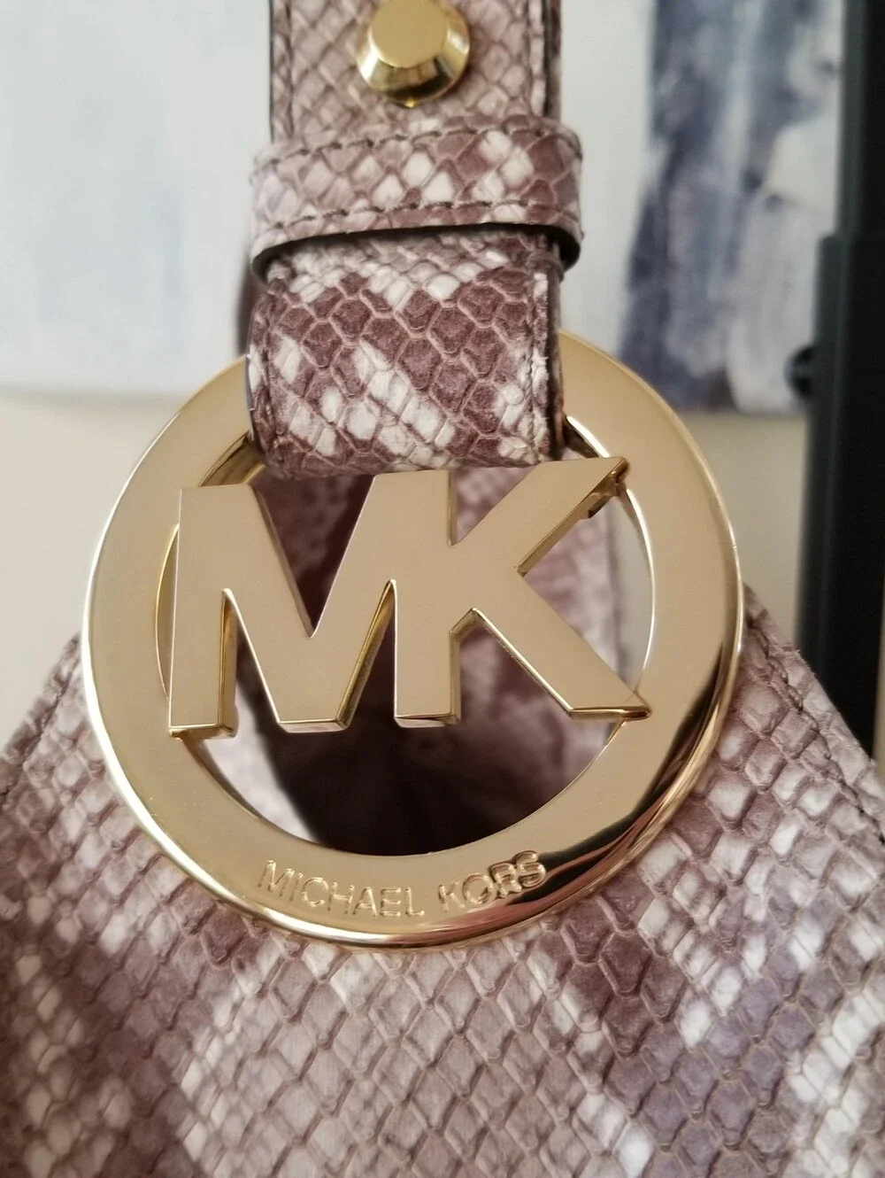 Michael Kors Reptile Slouchy Hobo Shoulder Bag